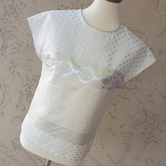 Marchesa Voyage - Gold‎ & Silver Blouse - Picture 3 of 7